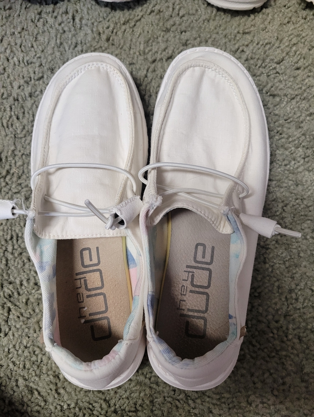 Hey Dude Womans   White Slip-On Sneakers